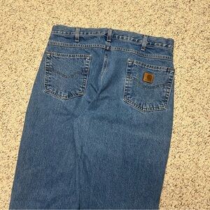 Carhartt Straight Fit Denim Blue Jeans Men's 36x34 Stonewash Cotton B18-STW